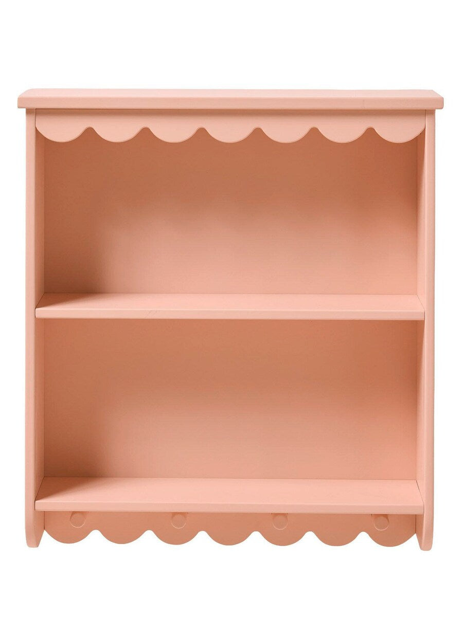 Vegghylle FESTON med knaggrekke MDF 52 x 59 cm rosa forfra
