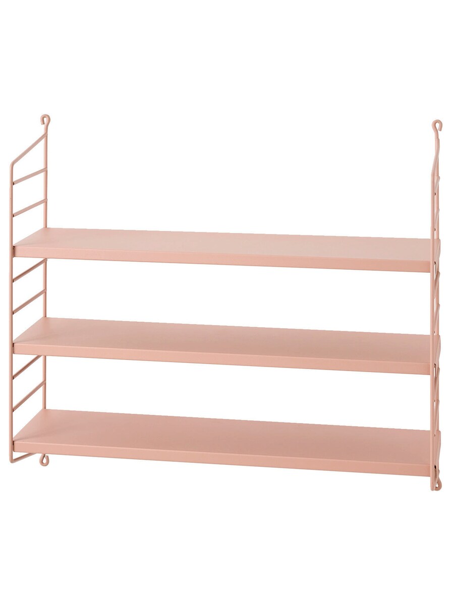Bakside av Vegghylle i metall med 3 justerbare hyller 56,5 cm