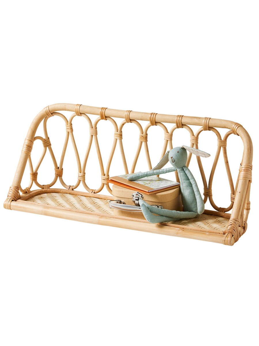 Bakside av Vegghylle i rotting til barnerom 60 x 25 cm natur