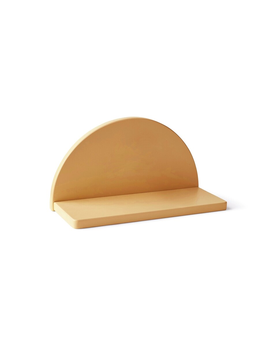 Bakside av Vegghylle Star gul FSC-sertifisert MDF 30 x 16 cm