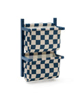 Vegghylle med tekstillommer i bomull 60x19 cm forfra