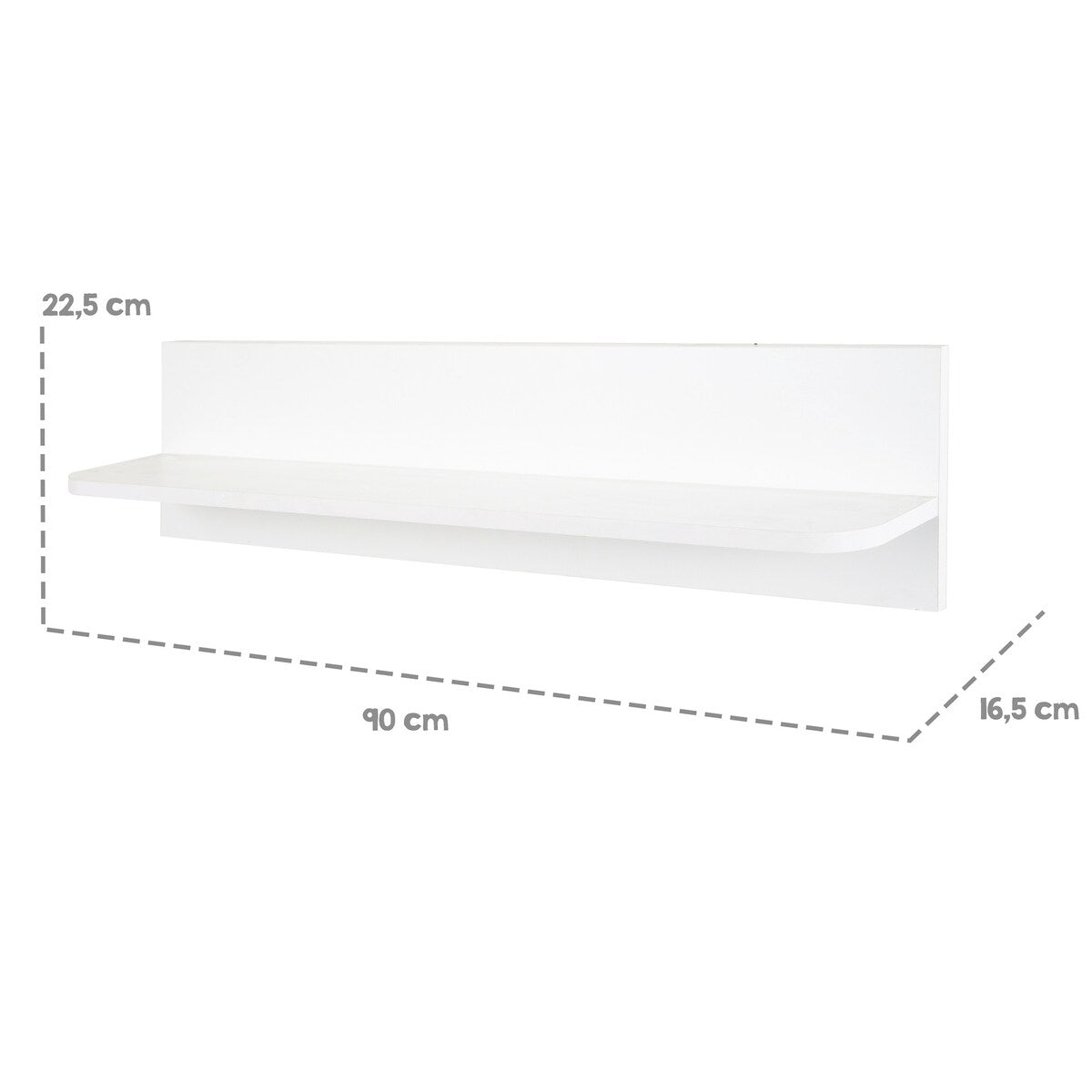 Vegghylle Universal med hylleplatte 90 cm med oppbevaring