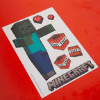 Veggklistremerker Minecraft-karakterer selvklebende vinyl bakside