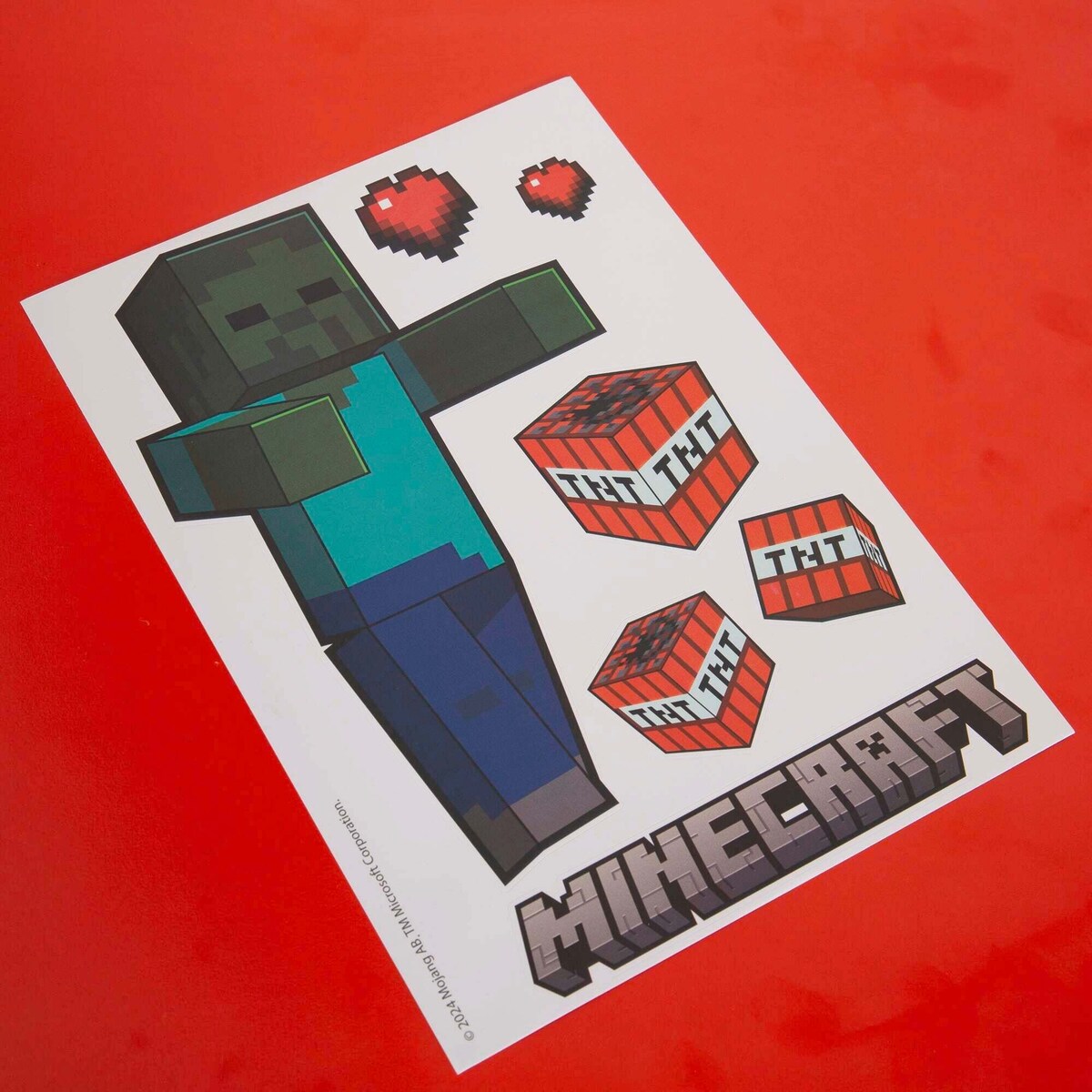 Veggklistremerker Minecraft-karakterer selvklebende vinyl bakside
