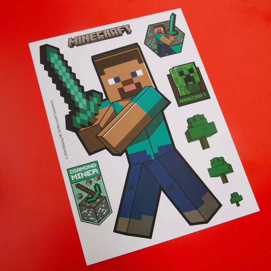 Nærbilde av Veggklistremerker Minecraft-karakterer selvklebende vinyl