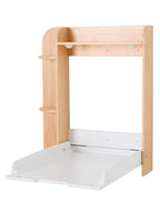 Veggmontert stellebord med oppbevaring, sammenleggbart bakside