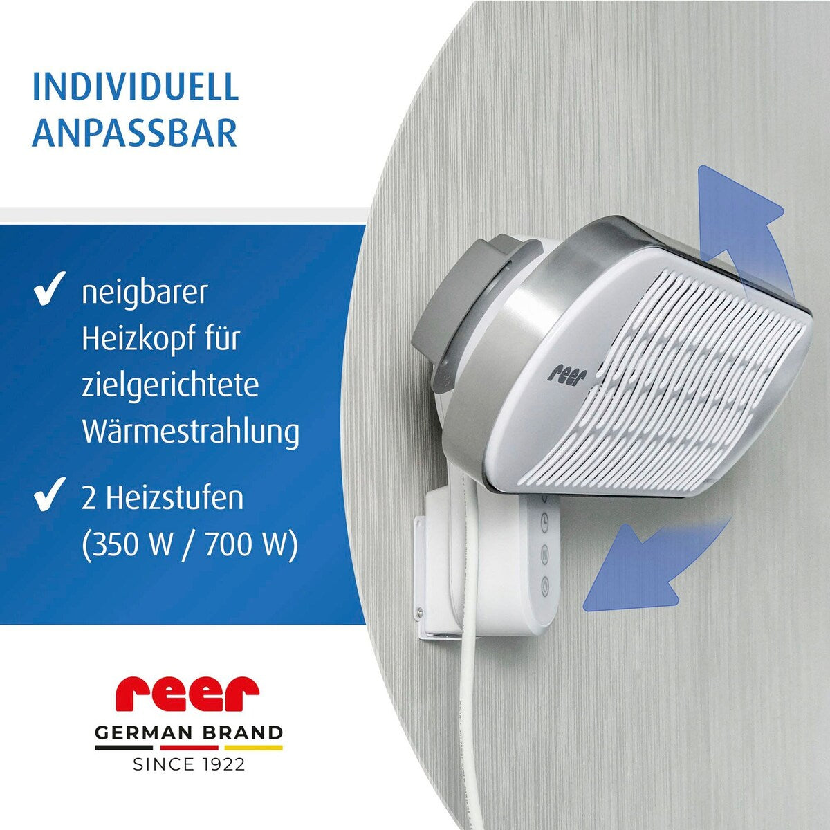 Montert veggvarmelampe HeatCare+ over stellebordet i barnerom