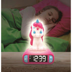 Vekkerklokke med 3D-nattlys enhjørning LCD-display bakside