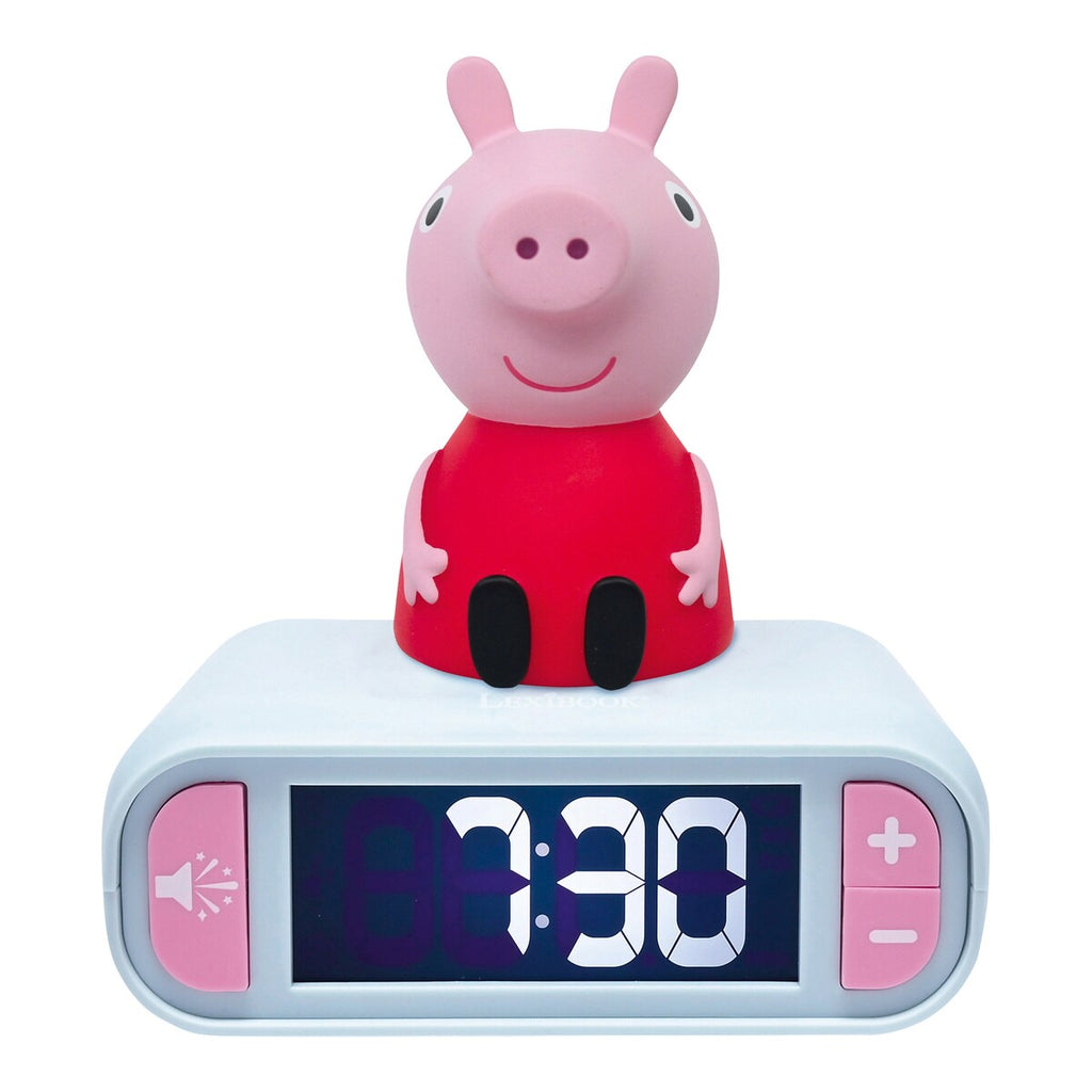 Vekkerklokke Peppa Pig med nattlys og LCD forfra