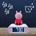 Montert Vekkerklokke Peppa Pig med nattlys og LCD på nattbord