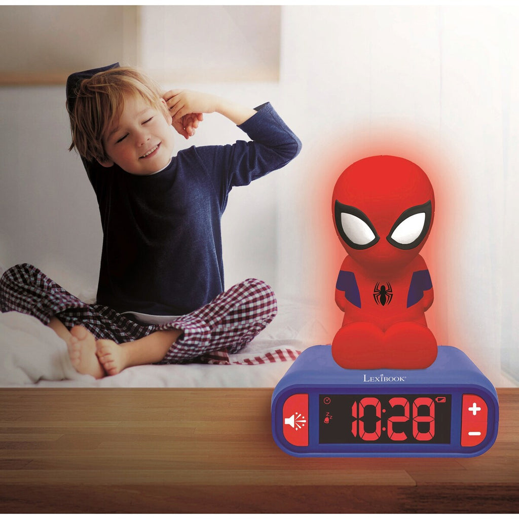 Bakside av Vekkerklokke Spider-Man med nattlys og LCD