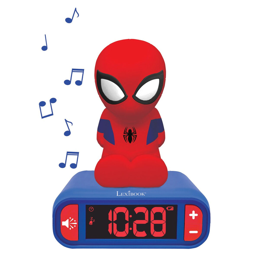 Detaljbilde av LED-nattlys på Vekkerklokke Spider-Man