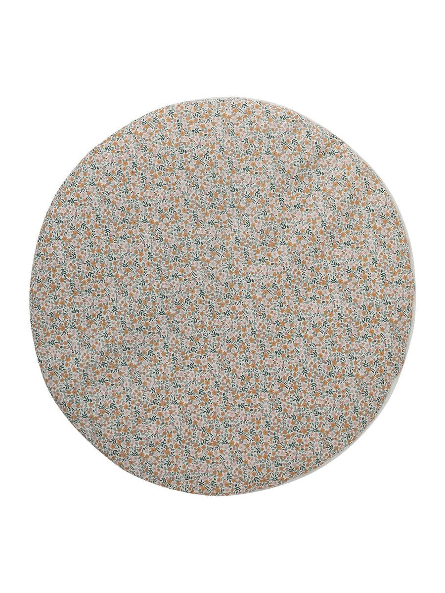 Montert aktivitetsmatte Vendbar aktivitetsmatte Retro Flower diameter 100 cm med leker