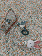 Speil med fot på Vendbar aktivitetsmatte Retro Flower diameter 100 cm