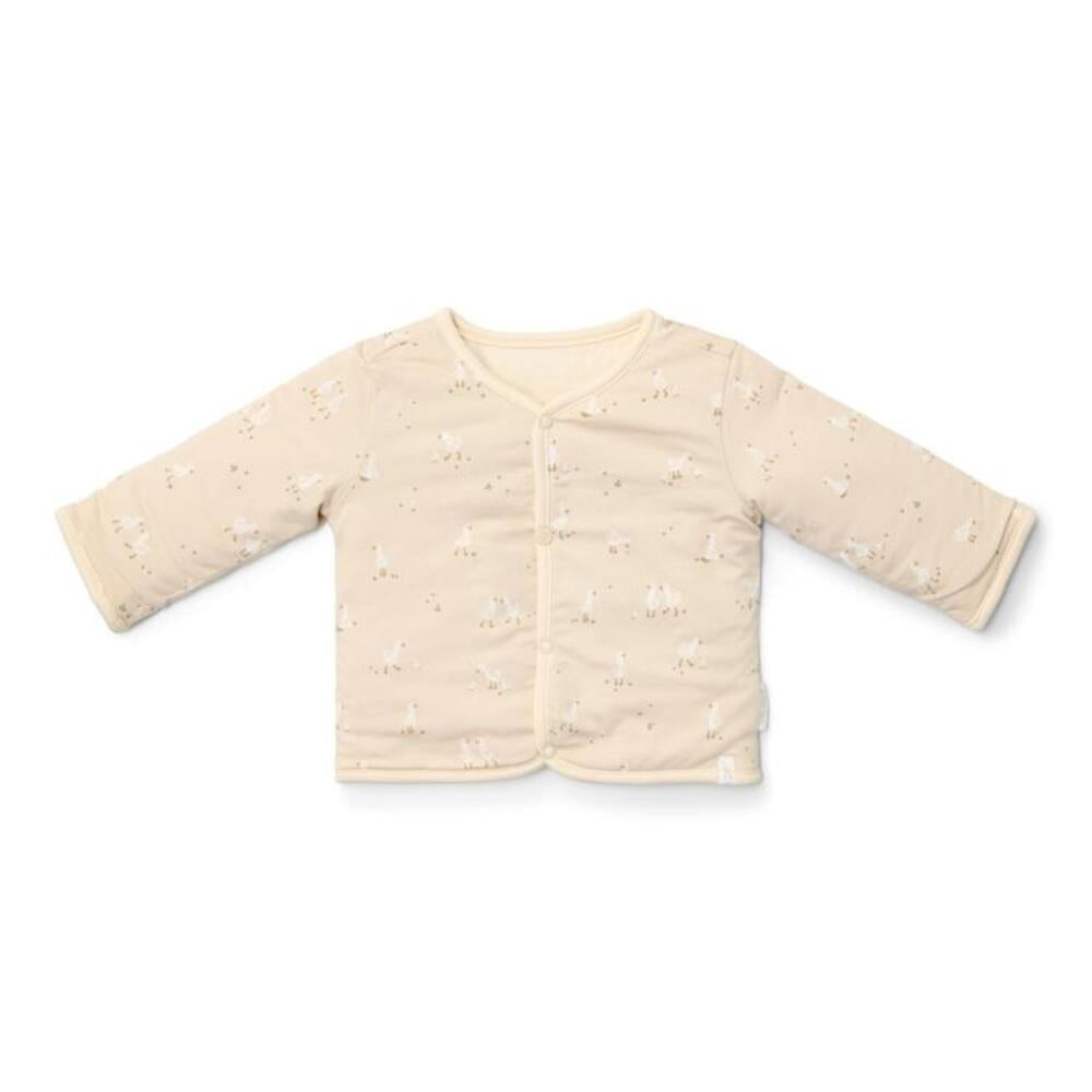 Vendbar jakke Little Goose str. 74 økologisk bomull forside