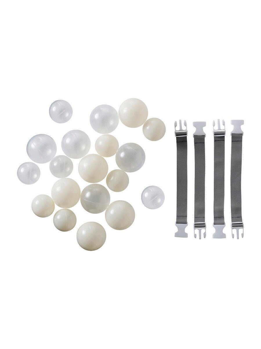 Vendbar sammenleggbar leketeppe med 20 baller 127x127 cm - Vertbaudet