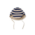 Vendbar solhatt UPF 50+ Navy Stripe 6-18 mnd - Cloby forfra