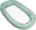Bakside av Vendbart babynest TENCEL bomull med snøring hvit