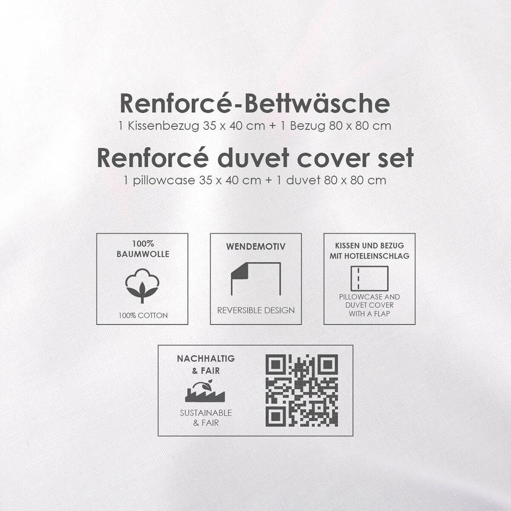 Vendbart sengetøy renforcé 35x40/80x80 cm bomull - Baby Best