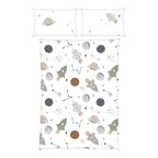 Vendbart sengetøy renforcé verdensrom 40x60/100x135 cm forfra