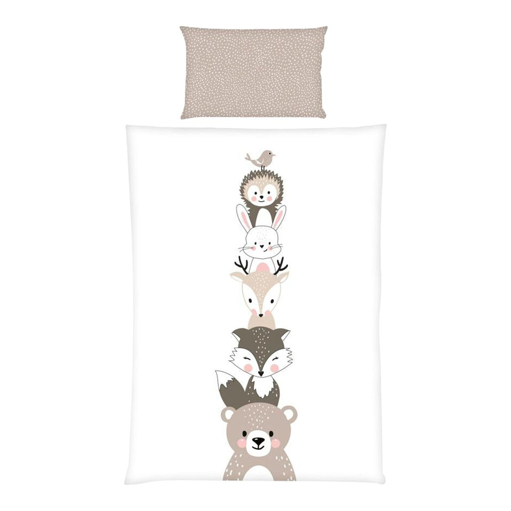 Vendbart sengetøy Woodland Crew 40x60/100x135 cm bomull forfra