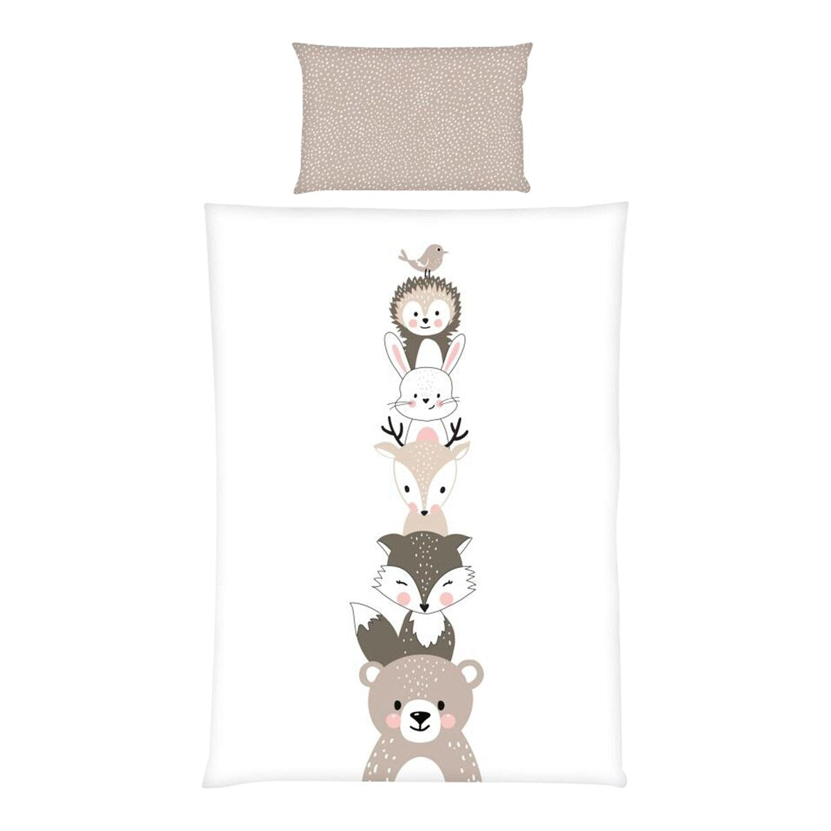 Vendbart sengetøy Woodland Crew 40x60/100x135 cm bomull forfra