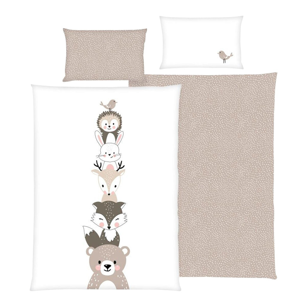 Vendbart sengetøy Woodland Crew 40x60/100x135 cm bomull bakside