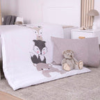 Vendbart sengetøy Woodland Crew 40x60/100x135 cm bomull nærbilde av glidelås