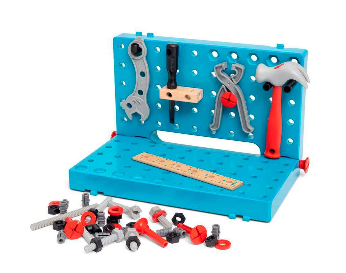 Verkstedkoffert 58 deler fra 3 år 21x6x32 cm - BRIO forfra