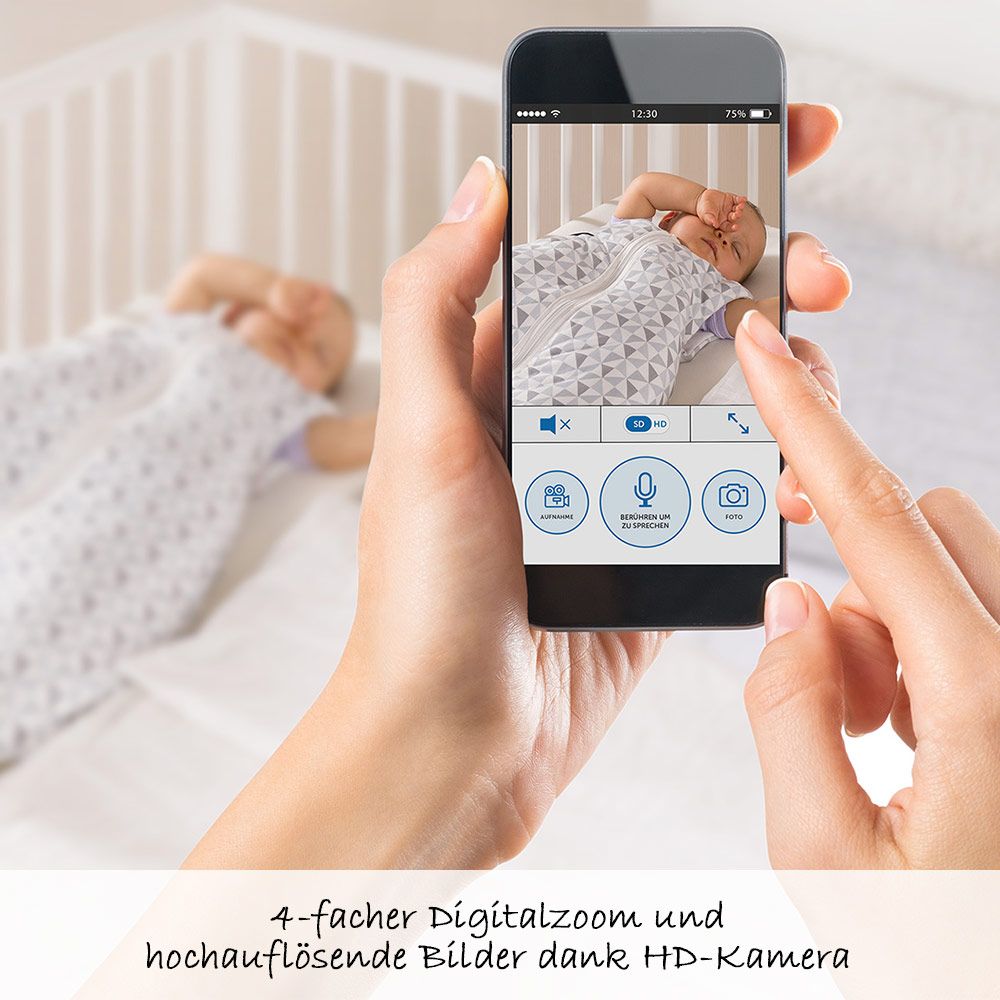 Video-babycall IP-Cam med nattsyn og toveis tale - Reer visning av app