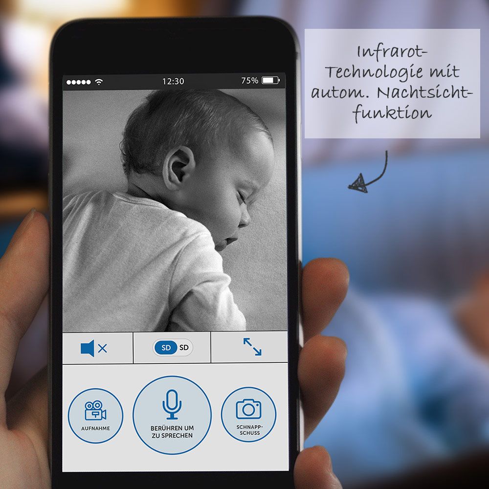 Video-babycall IP-Cam med nattsyn og toveis tale - Reer med USB-nettadapter