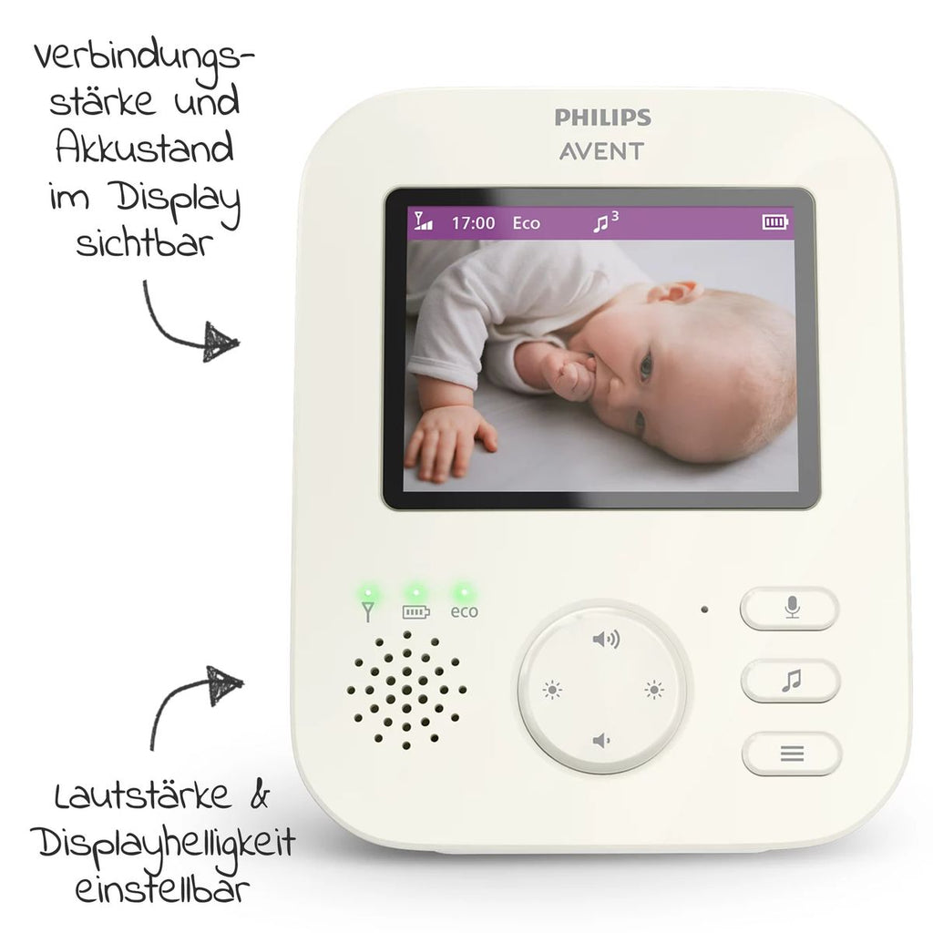 Detaljbilde av kameramodul på Videobabycall Advanced med kamera og 2,8'' skjerm