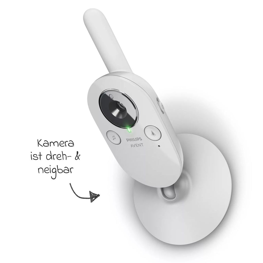 Nærbilde av knapper på Videobabycall Premium SCD892/26 med 3,5'' fargeskjerm