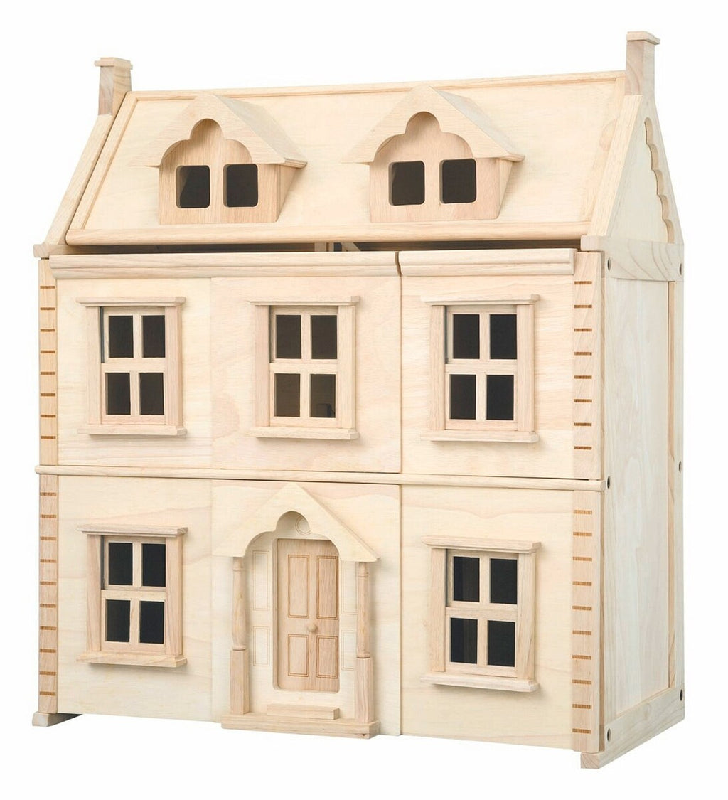 Viktoriansk dukkehus i tre med 2 etasjer 62,9 x 71,2 cm forfra