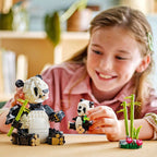 Montert Ville dyr pandafamilie 31165 3-i-1 med dyr og bambus