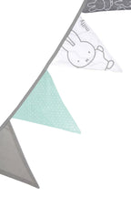 Detalj av Vimpelrekke Miffy grå/hvit/mint for barnerom