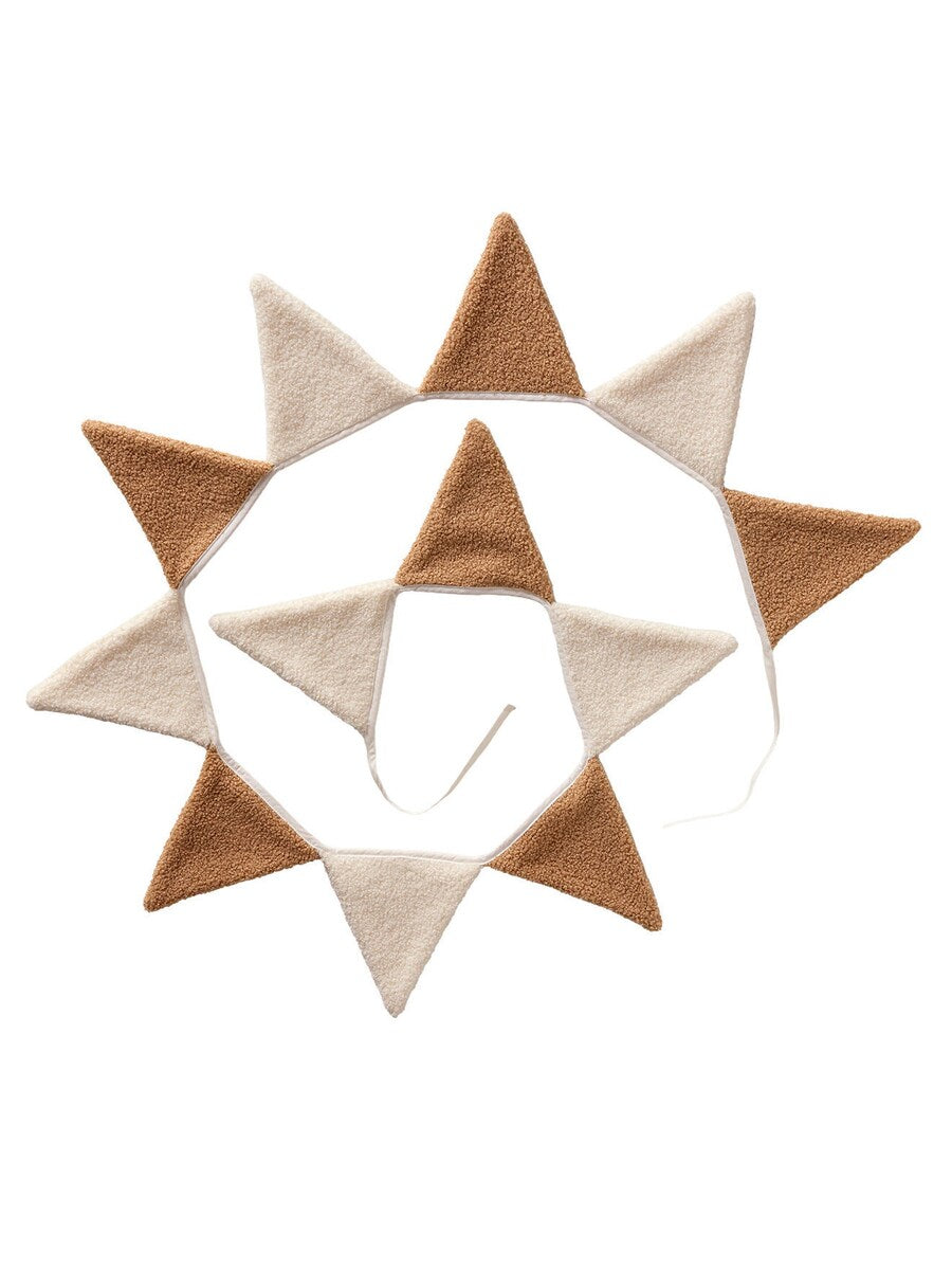 Vimpelrekke i teddyfleece 2,52 m polyester beige forfra