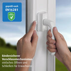 Bruk av Vindussikring WinLock 3-pack uten boring på vindusramme