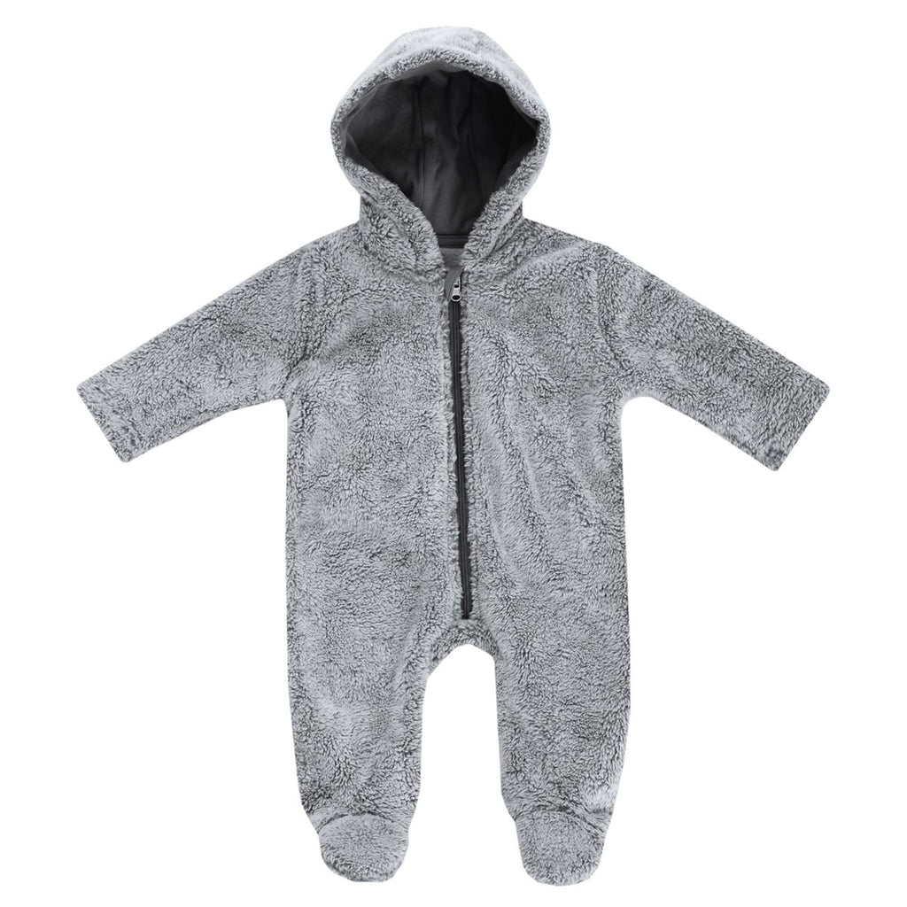Nærbilde av stoffet på Vinterdress med vattert fôr og fleece, grå melange - Jacky