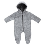 Nærbilde av stoffet på Vinterdress med vattert fôr og fleece, grå melange - Jacky