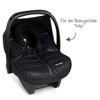 Bakside av Vinterpose til babystol Tulip i-Size, termofleece, svart