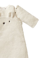 Detalj av avtakbare ermer på Vintersovepose med avtakbare ermer teddyfleece TOG 3