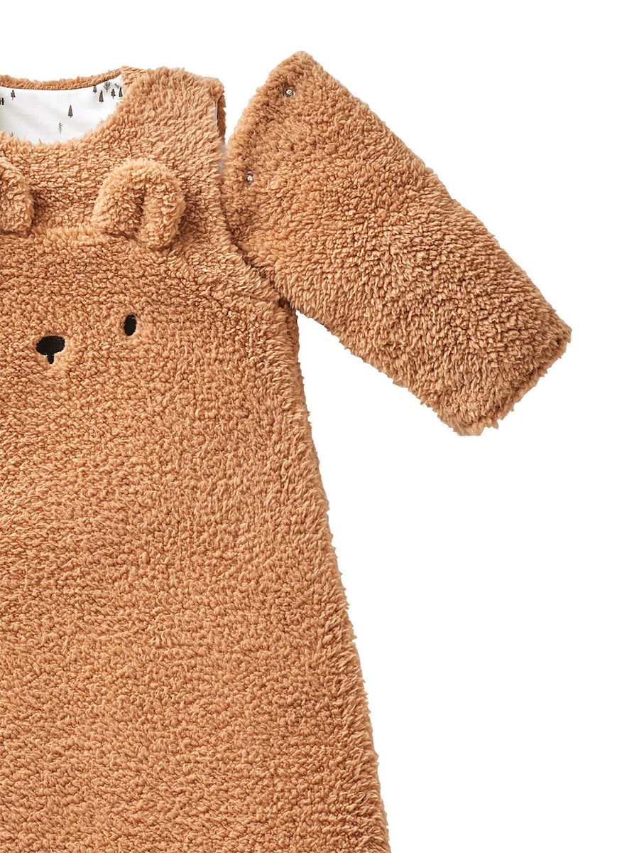 Vintersovepose med avtakbare ermer teddyfleece TOG 3 med gjennomgående glidelås
