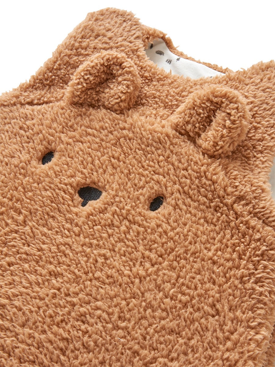 Vintersovepose med avtakbare ermer teddyfleece TOG 3 i brun farge