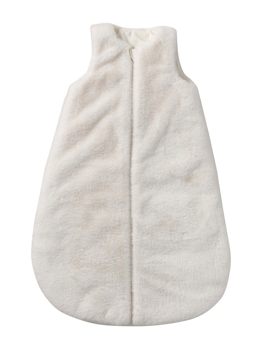 Vintersovepose for baby med avtagbare ermer, kunstpels bakside