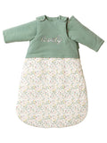 Vintersovepose for baby BLUMENZAUBER forfra med trykknapper