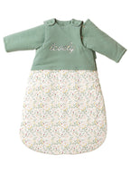 Vintersovepose for baby BLUMENZAUBER forfra med trykknapper