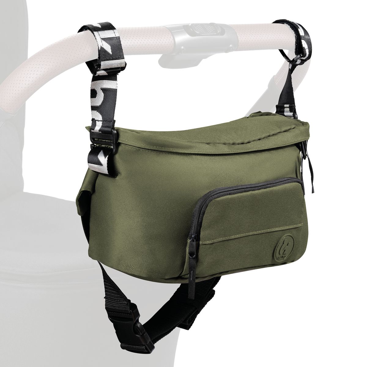 vognorganiser og magebag 2-i-1 universal oliven hauck foran