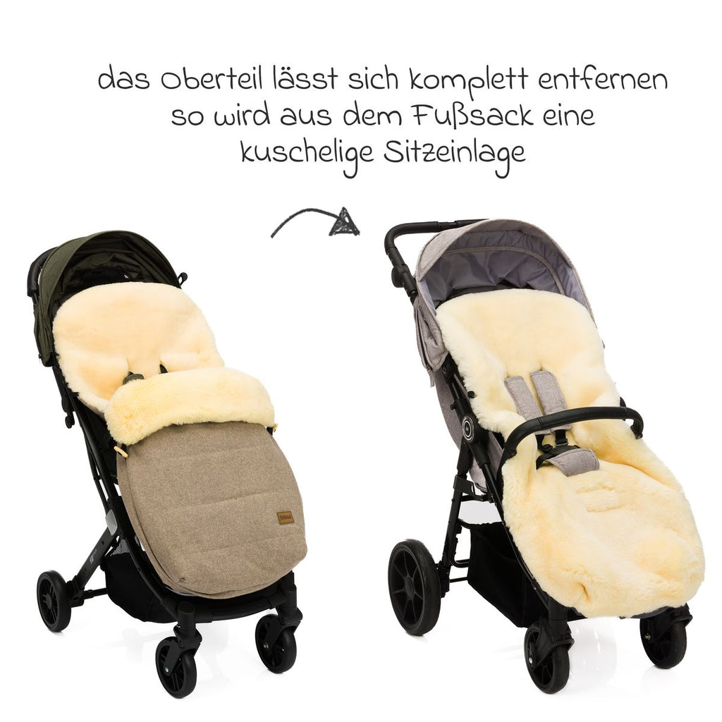 Vognpose Bernina Wool i grå farge detalj