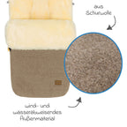 Nærbilde av merino lammeskinn i Vognpose Bernina Wool
